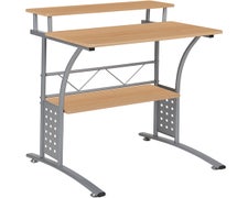 Flash Furniture NAN-CLIFTON-MP-GG Clifton Maple Computer Desk with Top and Lower Storage Shelves