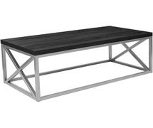 Flash Furniture Park Ridge Black Coffee Table with Silver Finish Frame