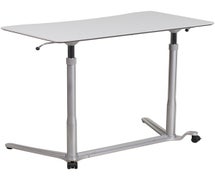 Flash Furniture NAN-IP-6-1-GG Sit-Down, Stand-Up Light Gray Computer Desk with 37.5''W Top (Adjustable Range 29'' - 40.75'')
