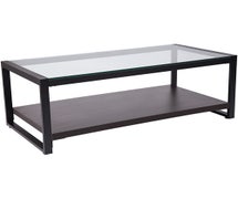 Flash Furniture Rosedale Glass Coffee Table with Black Metal Frame