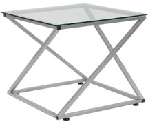 Flash Furniture Park Avenue Glass End Table with Contemporary Steel Design