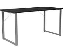 Flash Furniture Harvey Black Finish Computer Desk with Silver Metal Frame