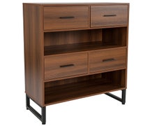 Flash Furniture NAN-JN-21743BF-GG Bookshelf in Rustic Wood Grain Finish