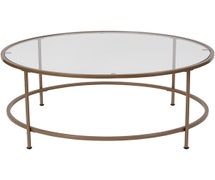 Flash Furniture Astoria Collection Glass Coffee Table with Matte Gold Frame
