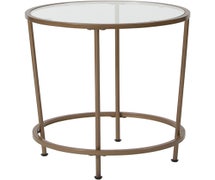 Flash Furniture Astoria Collection Glass End Table with Matte Gold Frame