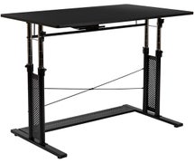 Flash Furniture NAN-JN-21908-GG Height Adjustable (27.25-35.75"H) Sit to Stand Home Office Desk - Black