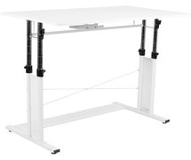 Flash Furniture NAN-JN-21908-WH-GG Height Adjustable (27.25-35.75"H) Sit to Stand Home Office Desk - White