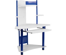 Flash Furniture NAN-JN-2705-BL-GG Blue Corner Computer Desk with Hutch
