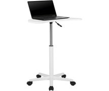 Flash Furniture NAN-JN-2792-WH-GG White Sit to Stand Mobile Laptop Computer Desk