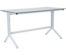 Flash Furniture Winfield Collection Glass Computer Desk with White Metal Frame