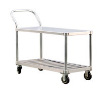 New Age Industrial 1416 Utility Cart, One Solid and One T-Bar Shelf, 800 lbs. Capacity