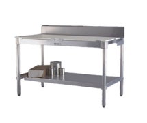New Age Industrial  30PBS96KD 30"x96" Aluminum Work Table with Poly Top and 6" Backsplash 