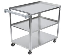 Vollrath 97126 Three Shelf Stainless Steel Utility Cart, 400 lb. Weight Capacity, 30 7/8"x17 3/4"x33 3/4"