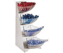 Paderno World Cuisine 41911-04 Condiment Tower Bins, Four-Compartment, S/S, L 7 1/2" x W 7 1/2" x H 20 7/8"