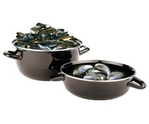 Paderno World Cuisine 42414-05 Enamel Steel Mussel Pot, L 5 3/8" x W 5 3/8" x H 2", 1.1Lb Capacity