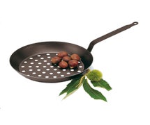 Paderno World Cuisine A4172128 Chestnut Pan, Black Steel, DIA 11" x H 1 1/2"