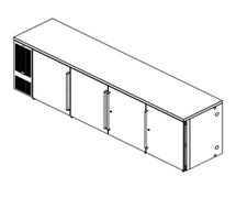 Perlick BBS108 Refrigerated Back Bar Cabinet, Four-Section, 108"W