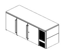 Perlick BBSN72 Narrow Back Bar Refrigerator, Three-Section, 72"W