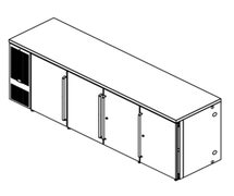 Perlick BBSN92 Narrow Back Bar Refrigerator, Four-Section, 92"W