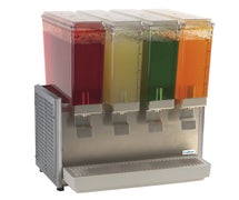 Crathco E49-3 Mini Quad Classic Bubbler Pre-Mix Cold Beverage Dispenser, (4) 2.4-Gallon Bowls, Stainless Steel Side Panels