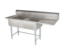 Tarrison TACDS224LR - Two Compartment Sink with (2) 23.375" Drainboard on left and right, 96"W x 30"D x 45"H