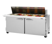 Turbo Air PST-60-24-N Pro Series Mega Top Sandwich/Salad Prep Table, Two-Section, 24-Pan Top Opening With Hood