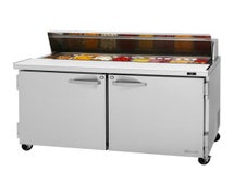 Turbo Air PST-60-N Pro Series Sandwich/Salad Prep Table,  Two-Section,  16-Pan Top Opening With Hood