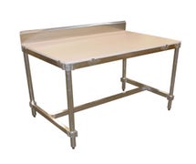 Prairie View AIFT303424-PT-BS Aluminum Work Table with Poly Top and 6" High Backsplash, 24"x30"x40"