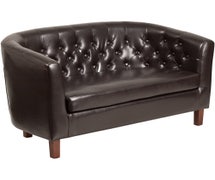 Flash Furniture HERCULES Colindale Brown Faux Leather Tufted Loveseat