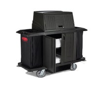 Rubbermaid FG9T1900BLA Full Size Housekeeping Cart Wi