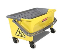 Rubbermaid FGQ90088YEL Hygen Microfiber Down Press Wringer Bucket, Yellow 