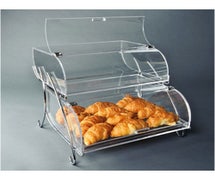 Rosseto BAK2937 Two-Tier Clear Acrylic Bakery Display Case With Chrome Plated Wire Stand