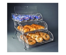 Rosseto BAK2944 Three-Tier Clear Acrylic Bakery Display Case With Chrome Plated Wire Stand
