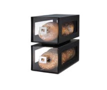Rosseto BD101 Two-Tier Black Matte Steel Bakery Display Column With Clear Acrylic Drawers