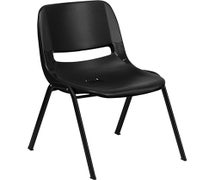 Flash Furniture RUT-EO1-BK-GG Hercules Series Ergonomic Shell Stack Chair, 880 lb. Capacity, Black