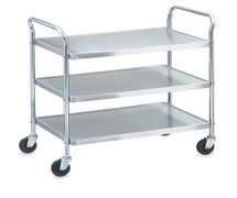 Vollrath 97106 Three Shelf Chrome Utility Cart with Stainless Steel Shelves