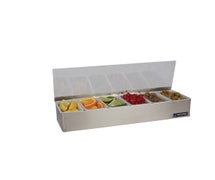 San Jamar B4186L Garnish Tray - Non-Chilled - (6) 1 Pt w/Plex Lids