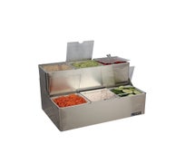 San Jamar B6706INL EZ-Chill Stepped Condiment Center w/Notched Lids - (6) 1 Qt Inserts w/Individual Notched Lids, (2) Ice Liners