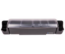 San Jamar BD4023S Dome Garnish Center - (2) 3 Pt Deep Trays, (3) 1 Pt Standard Trays, (2) Caddies & Handles