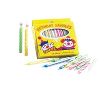 Sterno Products 40180 Sterno Birthday Candle, Spiral Stripe, Assorted Colors, 144 Packs/CS