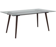 Flash Furniture Meriden 31.5'' x 55'' Espresso Wood Table with Glass Top