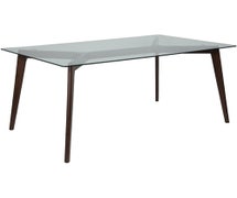 Flash Furniture Parkside 35.25'' x 59'' Espresso Wood Table with Glass Top