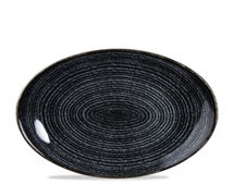 Churchill China SPCBOP121 Studio Prints Charcoal Black Orbit Oval Coupe Plate 12.5", CS of 12/EA