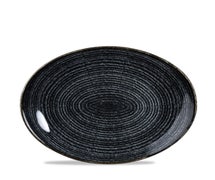 Churchill China SPCBOP581 Studio Prints Charcoal Black Orbit Oval Coupe Plate 10 5/8", CS of 12/EA