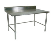 John Boos ST4R5-3072SBK Work Table, 72"W X 30"D, 14/300 Stainless Steel Top With 5" Backsplash & Turndown