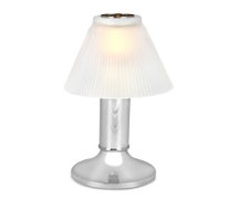 Sterno Products 80480 Vintage Charm Paige Lamp, 9-15/16"H X 4-3/8" Dia., Chrome Base With Duchess Frost Shade, 6/CS