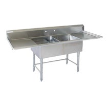 Tarrison TACDS224R - Two Compartment Sink with (1) 24" Drainboard on the right, 75"W x 30"D x 45"H