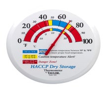 Taylor 5681 Haccp Bi-Metal Thermometer, 12", Prep/Dry Storage, 4/CS