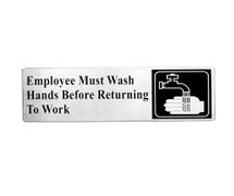 Tablecraft B22 3"X9" Sign, "Employees Must Wash Hands", 100/CS