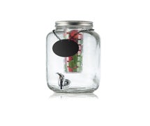 Tablecraft BDG3000 Mason Jar Glass Beverage Dispenser W/ Chalkboard, Ice Core & Infuser, 2 Gal.